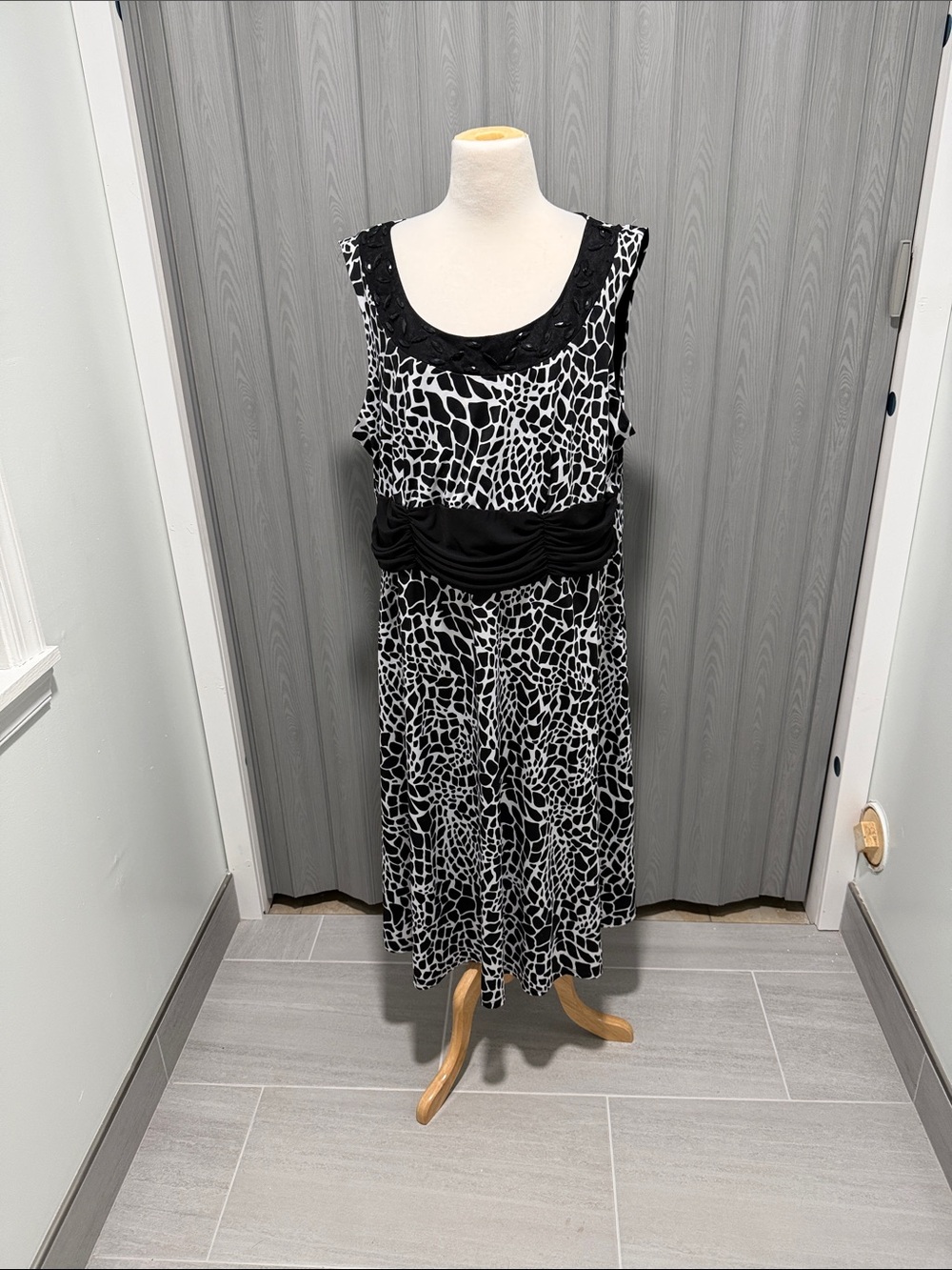 True Envy Black Dress with Zebra Accent